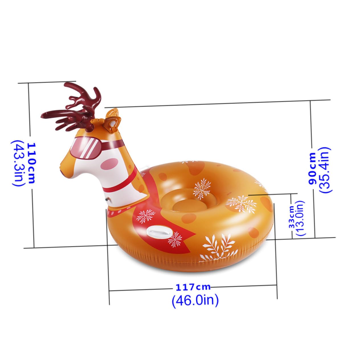 BRIGHTFUFU Inflatable Tubing for Sledding Boys and Girls Sled Ring Lightweight and Portable PVC Tube