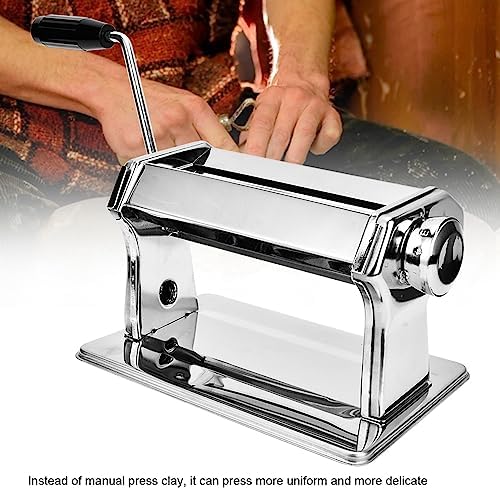 Clay Rolling Machine, 6 Thickness Model More Uniform and Delicate Metal Clay Machine Auxiliary Tool Rolling Machine with Nonslip Pad 15cm