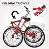 Barbella Folding Tricycles Adult Folding Bikes, 7 Speed Folding Adult Trikes, 20/24/26 inch 3 Wheels Bikes Cruiser Bike with Large Basket, Foldable Tricycle for Adults, Women, Men, Seniors #1