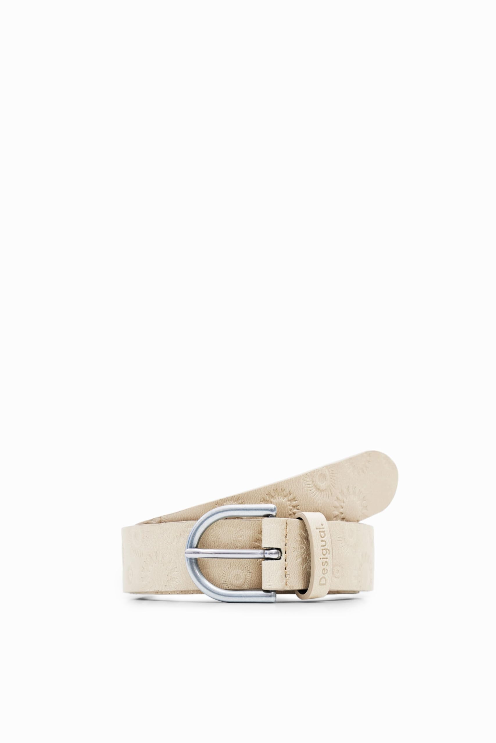 Geometric leather belt - BROWN - 85