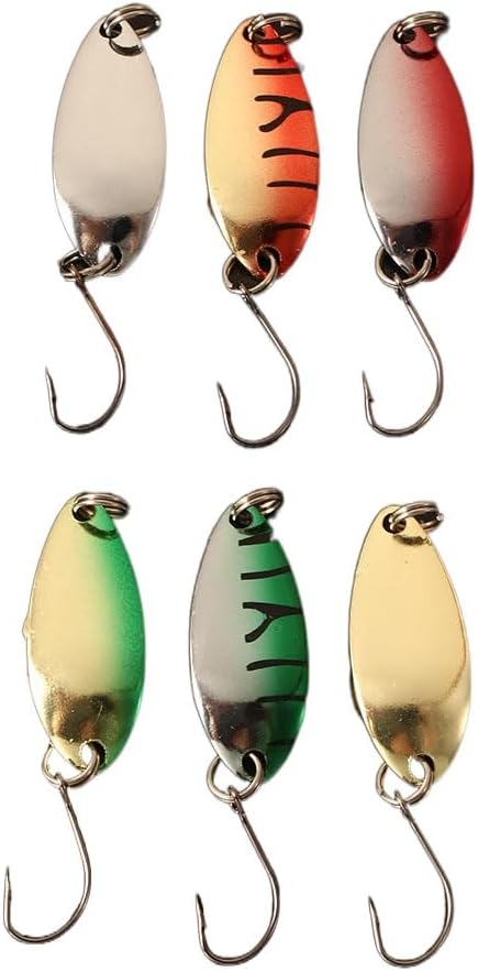 Vctitil 6Pcs/Set Color Fish Bait 3g 3cm Outdoor Fishing Single Hook Hard Metal Bait Kit