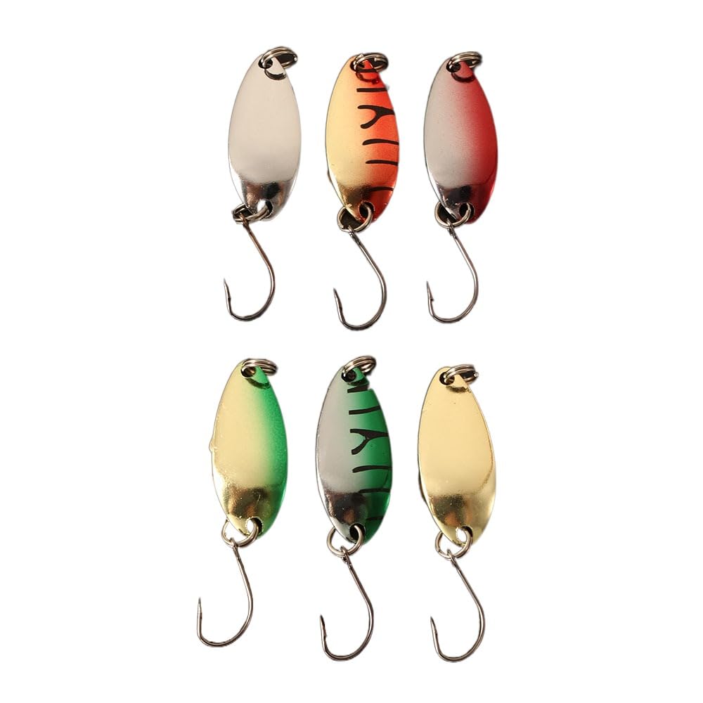 Vctitil 6Pcs/Set Color Fish Bait 3g 3cm Outdoor Fishing Single Hook Hard Metal Bait Kit