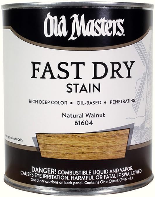 4-Pack of 1 qt Old Masters 61604 Natural Walnut Fast Dry Stain Interior Oil-Based Wood Stain