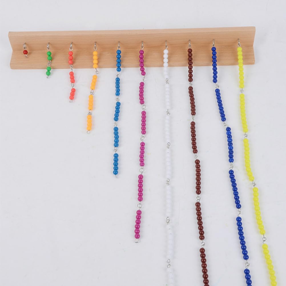Montessori - Juego de cadena de cuentas cuadradas, manipulador de matemáticas para contar saltos y aprender cuadrados