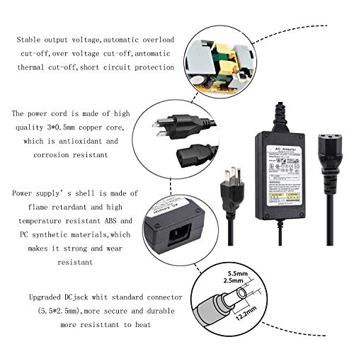 Xenocam 12V 5A 60W DC Power Supply with a 8 Way CCTV Power Splitter Cable for CCTV Cameras,LED Srip Light - Thumbnail 5
