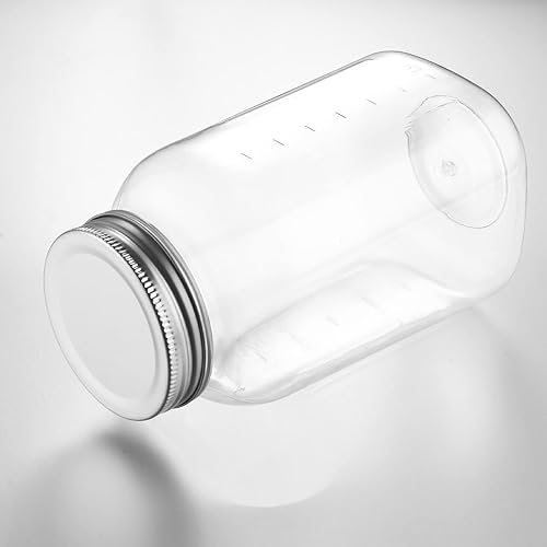 Miniatura 4 de novelinks Tarros de plástico transparente de 32 onzas con tapas, aptos para lavavajillas, tarros de plástico de 32 onzas con tapas para