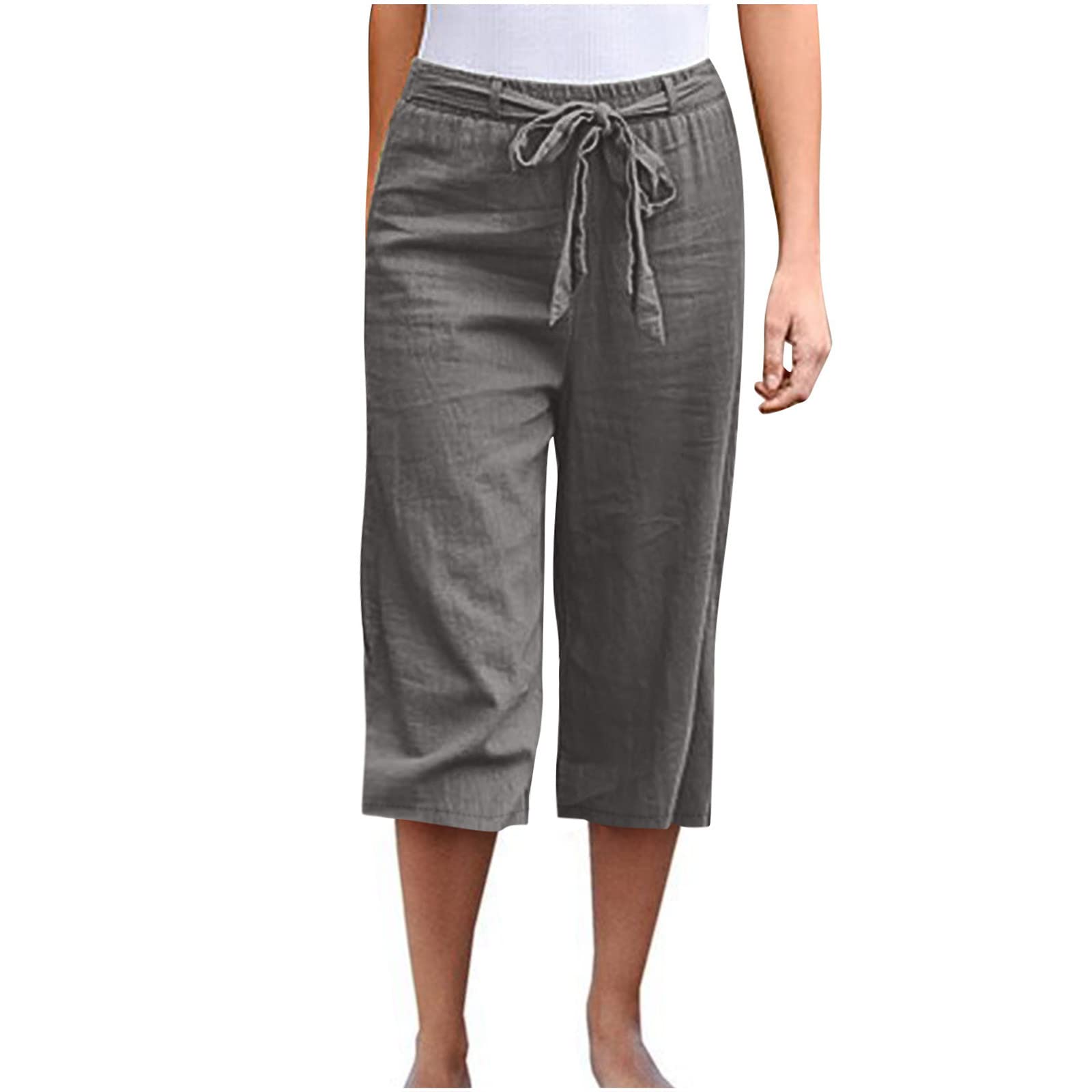 Summer Trousers Cotton Three Quarter Length Trousers RLEHJNThree