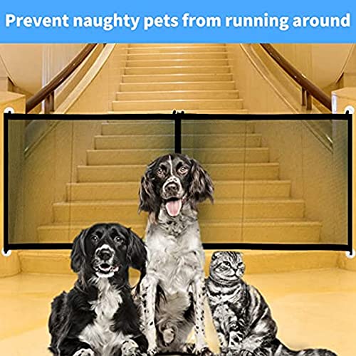 Pets Safety Gate, Pet Cloth Safety Barrier Fence Dog Portable And Foldable Mesh Breathable Isolation Fence For Stairs Door Stairway(180*72Cm) #TOP3