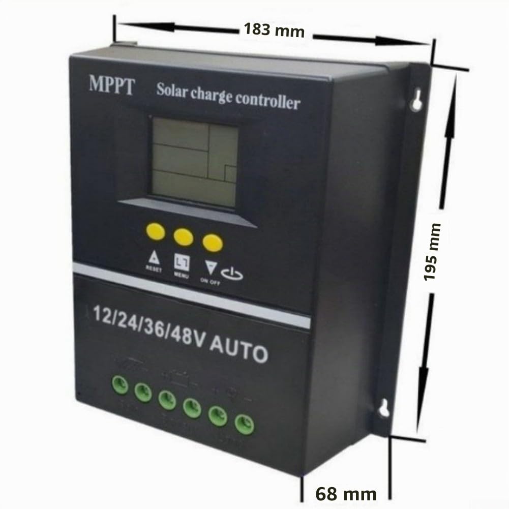 Regolatore di Carica Solare 60A 80A 100A, MP-PT 12V 24V 36V 48V Auto, Generazione di Potenza del Pannello Fotovoltaico Caricamento 12 24 48V Adattativo (100A)