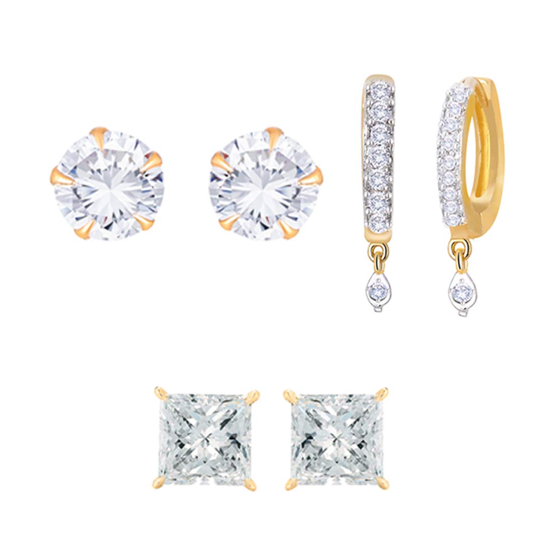 See full amazon price history chart for KENNICE Set Of 3 Gold-Plated American Diamond Earrings For Women & Girls KENNICE Set Of 3 Gold-Plated American Diamond Earrings For Women & Girls (B09DSV27XC) Amazon Price History, Amazon Price Tracker