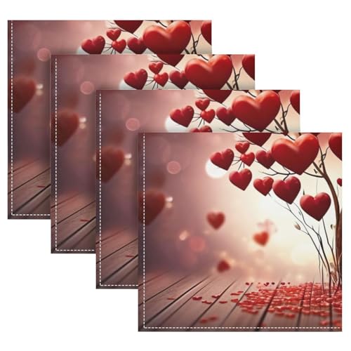 Servilletas de Tela YETTASBIN Día de San Valentín Pack 6 miniatura 5