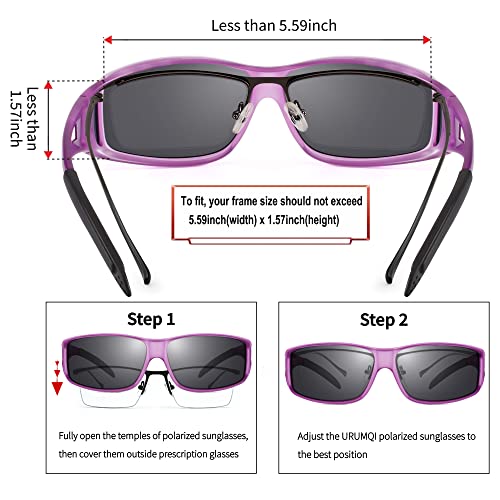 Image of URUMQI Polarized Sunglasses Fit Over Glasses for Men Women, Wraparound Sun Glasses UV400 Protection for Driving Fishing