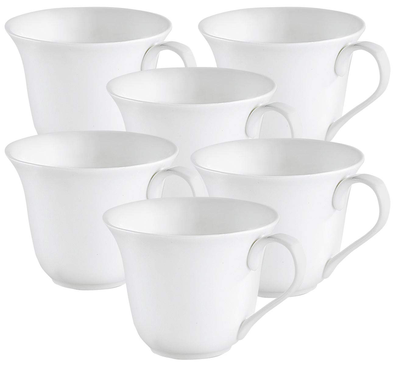 Rosenstein & Söhne kubek do kawy: 6-częściowy zestaw Filiżanki porcelanowe, w kształcie serca (kubki do herbaty, kubek w kształcie serca)