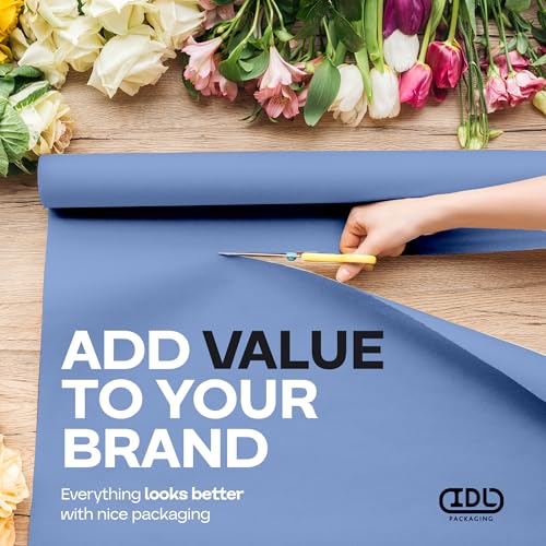 Image of Blue Kraft Paper Roll 24 inch x 1200 inch (100 feet) with Cutter - USA-Made Gift Wrapping Paper for Packing, Moving, Shipping & Crafts /Arts - 100% Recyclable Natural Craft Material by IDL Packaging