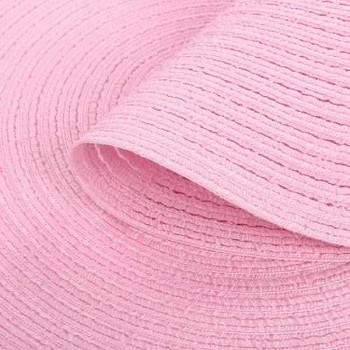 Image of SHACOS Round Braided Placemats Set of 4 Washable 15 inch Round Table Mats for Dining Table Place Mats Home Wedding Party Decor (Pink, 4)