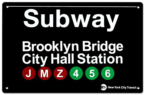 Subway Brooklyn Bridge- City Hall Station Tin Sign 17 x 11in