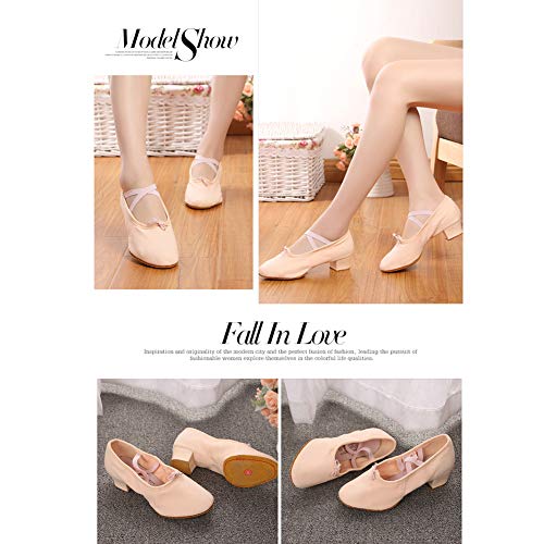 HIPPOSEUS Scarpe da Ballo Latino in Tela da Donna