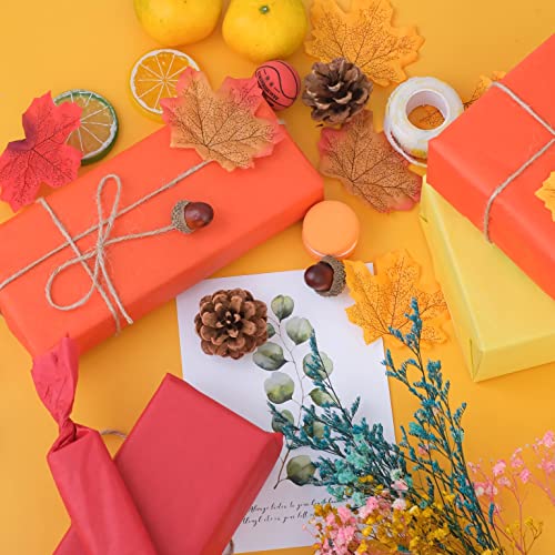 100 folhas de papel de seda preto laranja amarelo para sacos de presente, papel de embrulho para col