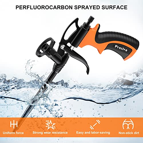 Schaumpistole, Preciva Bauschaumpistole Bauschaum Pistole PU Schaumpistole Expanding Foam Gun Dosierpistole aus Metall (orange)