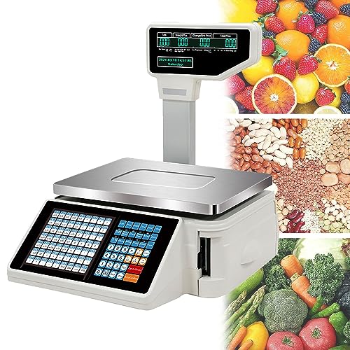 Báscula comercial con impresora térmica y etiqueta digital miniatura 1