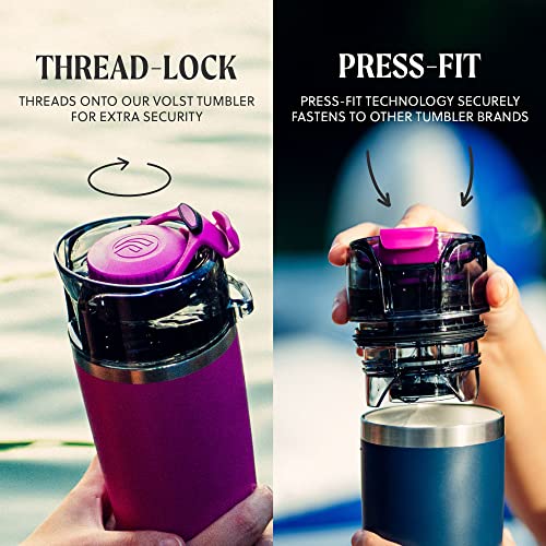 Flaskap Madic 9 | 30 Oz Tumbler Lid Replacement | Shot Dispenser | Leak Proof Tumbler Lid | Splash Resistant To Avoid Spills | Compatible With Most 30 Oz Tumblers (9 Oz Capacity, Black) #TOP5