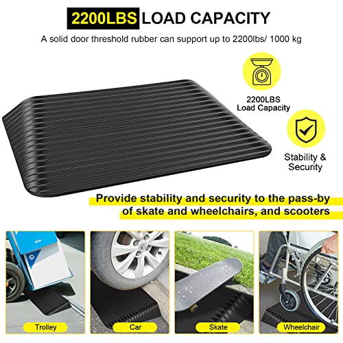 Curb Ramp 3.5'' Rise Solid Heavy Duty Rubber Threshold Ramp 20000Lbs，Driveway Ramp For Wheelchair Scooter Doorway 35.5" X 20.8" X 3.5" #TOP4