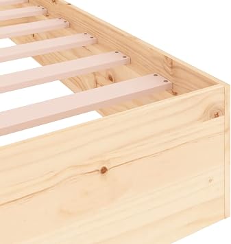 Bed Frame Solid Wood 75x190 cm 2FT6 Small Single, Bedroom Furniture, Guest Bed, Bed Base, Bedframe, Beds, Frames & Bases 820062