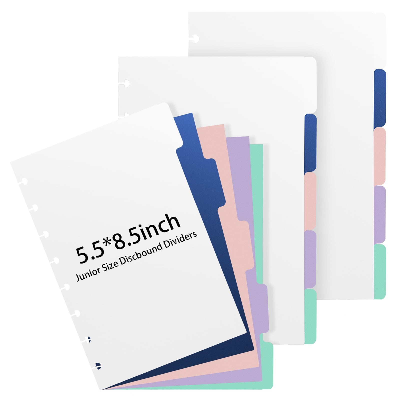 15 Tab 8 Discs Junior Size Discbound Dividers - Classic Notebook Dividers (3 Pack, 5.5 * 8.5 Inches)