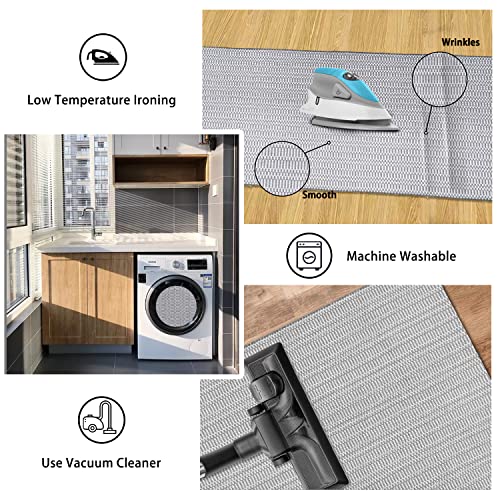 Earthall Upgraded Boho Runner Rug 2'X8', Grey Hallway Runner, Light Grey, 100% Woven Cotton Washable Gray Indoor Outdoor Rug Runner 2X8 For Entryway/Kitchen/Laundry Room/Doorway/Bedroom #TOP6