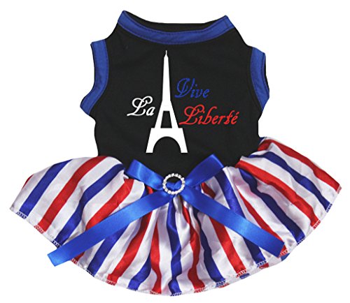 Robe à rayures tutu chiot pour les fêtes et les promenades chic