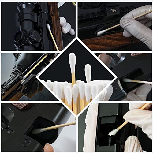 Pingmic Gun Cleaning Supplies, 2'' Gun Cleaning Patches And 6'' Gun Cleaning Swabs - Lint Free Long Cotton Gun Swabs, Square Gun Patches Fit For .30-45 Caliber, Pistol Rifle Cleaning Kit 7.62/ 9Mm thumb #7