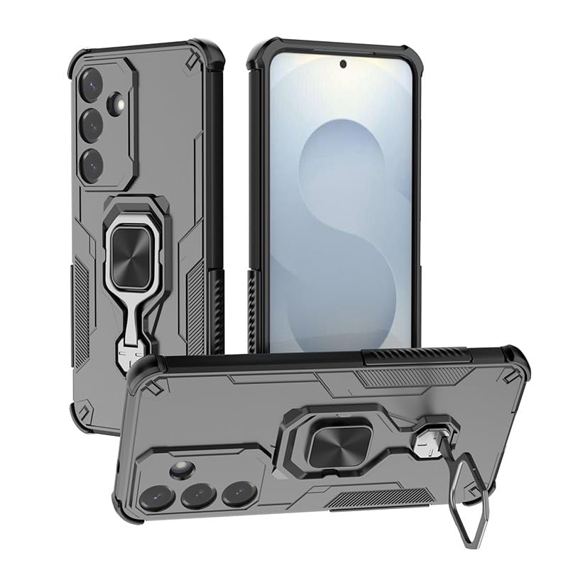 Coque Samsung S25 Plus antichoc antichute avec béquille intégrée noire de 6,7 pouces