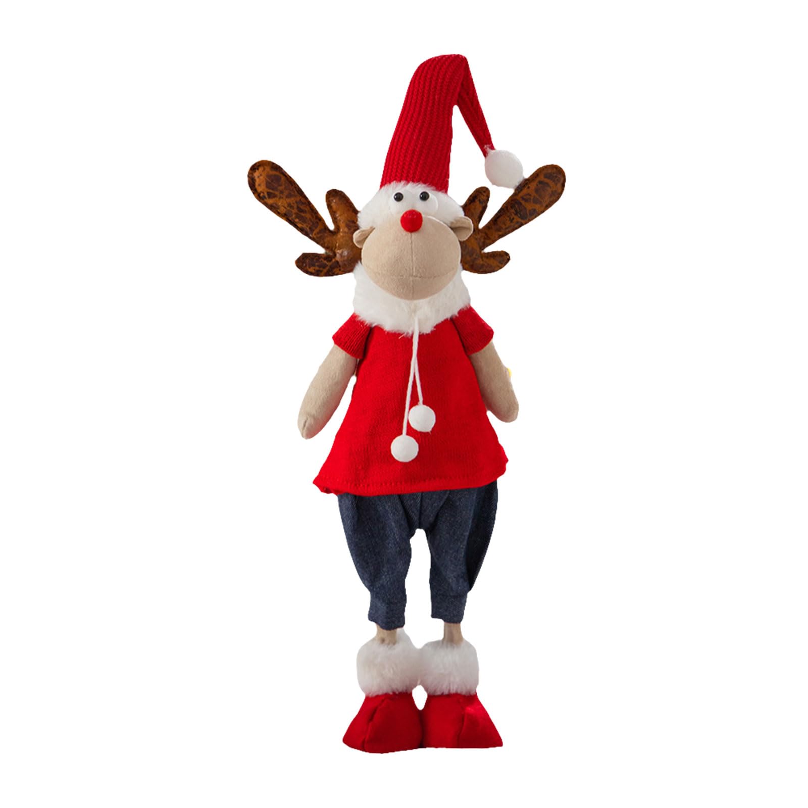 Hsioluted Standing Santa/Snowman/Deer Figurine Christmas Window Decoration Holiday Season Ornament for Tabletop Party Supplies Christmas Decoration