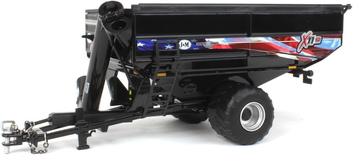 Spec Cast 1/64 Black J&M 1112 X-Tended Reach Grain Cart American Flag Decoration JMM-027