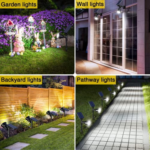 Roshwey Solar Spot Lights Outdoor, 600Lm Solar Flood Lights Waterproof Solar Spotlight For Driveway Backyard Patio Landscape Deck Garage (Cool White, 2 Pack) #TOP1
