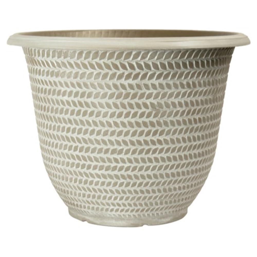 YouGarden Pair of Parker Planters, 30cm Washed Taupe Garden Containers for Plants