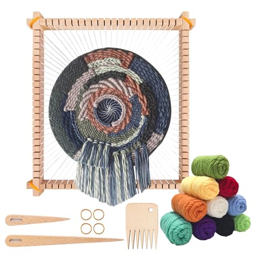 LYKTRIX Kinder-Webrahmen Holz-Webstuhl-Set,Webrahmen für Kinder 4-12 Jahre, mit...