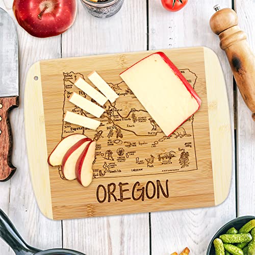 Image of Totally Bamboo A Slice of Life Oregon Engraved Map Cutting Board