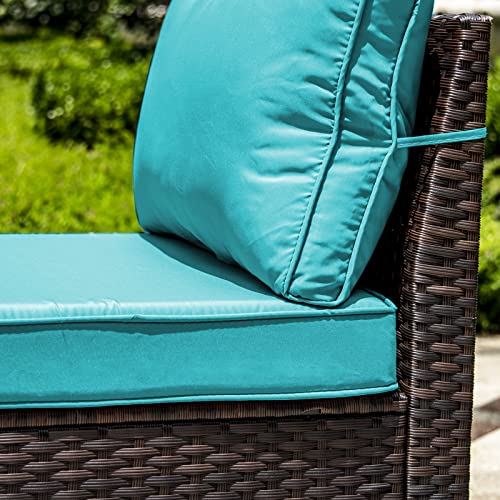 Rtdtd Outdoor Patio Cushion And Pillow Covers Replacement, Slipcovers For Furniture Sofa Couch Outside Zipper Design W/5 Seat And 6 Backrest (Blue) #TOP6