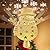 Brightown Christmas Tree Topper with Built-in 3D Glitter Led Snowflake Projector Lights, Gold Snowman Tree Toppers Christmas Decorations Indoor for Xmas New Year Party Holiday