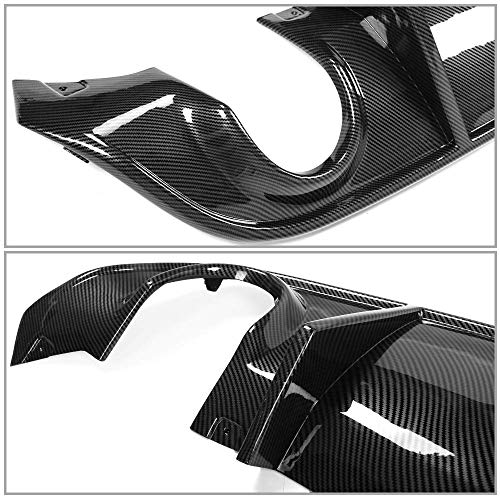 IKON MOTORSPORTS, Rear Bumper Lip Diffuser Compatible With 2015-2020 Dodge Charger SRT, Factory Style Carbon Fiber Print Splitter Spoiler Diffuser Bodykit, 2016 2017 2018 - Thumbnail 6
