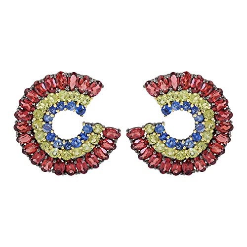 Boucles d'oreilles grenat et péridot pour illuminer vos tenues de soirée