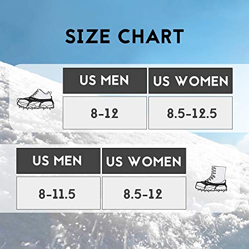 Cutiful Traction Cleats Xmas Gifts for Dad Mom Men Women Bro Sister Crampons Ice Snow Cleats Ice Grips Grippers Microspikes Boots Shoes Spikes Walking Camping Hiking Winter Snow Spikes - Thumbnail 5