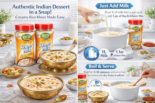 Image of Ruchi Instant Kheer Mix | Sweet Dish Dessert Mix | Creamy Indian Rice Kheer | 800g (400g x 2)