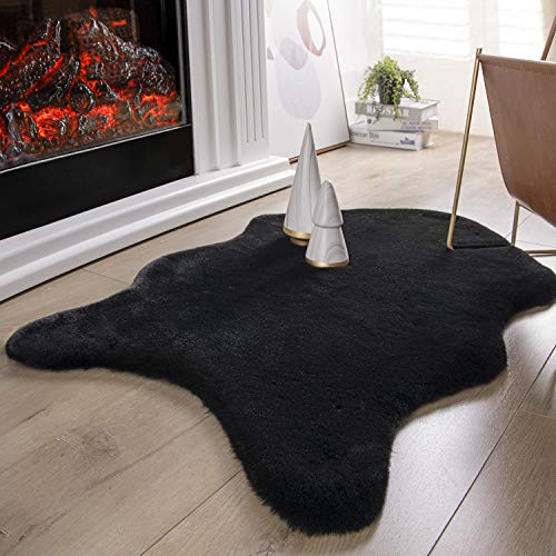 Ashler Ultra Soft Faux Rabbit Fur Chair Couch Cover Area Rug for Bedroom