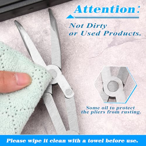 Speedwox DJBNP13-1438-FBA 13-Inch Dual Pivot Pliers Bent Long Nose Dual Material Pliers Double Joint Bent Long Nose Plier Long Reach Pliers Bent Needle Nose Pliers Extra Long Reach Compound Action Pliers thumb #6
