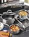 MICHELANGELO 6 Pcs Tri-ply Stainless Steel Pot Set, 2QT & 3QT & 8QT Pot with Lids, Nonstick HoneyComb Interior Cooking Pot Set, Compatible with All Cooktops, Oven & Dishwasher Safe