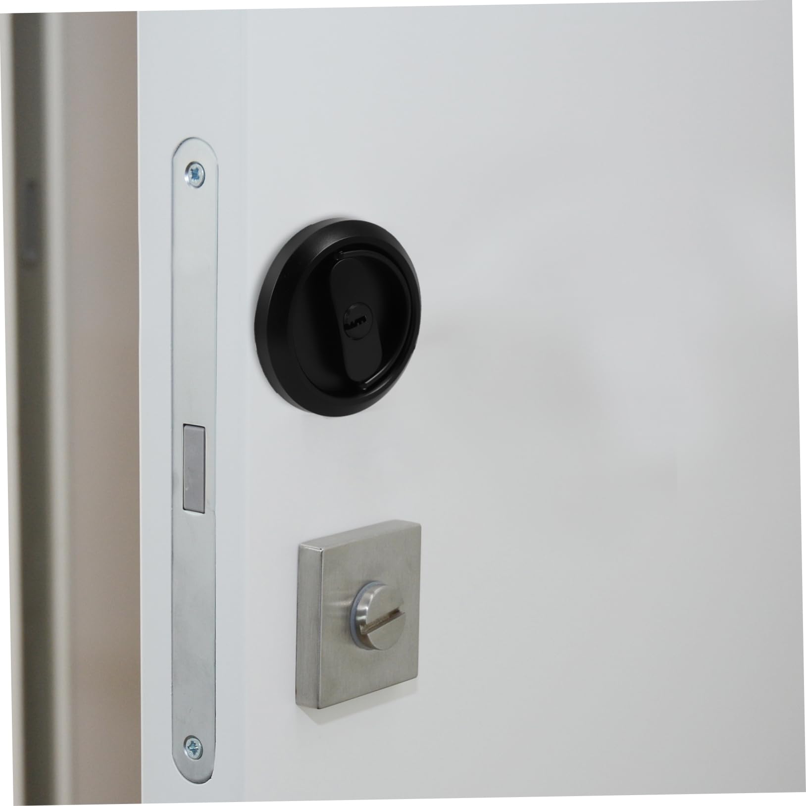 NUOBESTY Cerradura Diseño Invisible de Acero Inoxidable Redonda de Puerta de Bolsillo Instalación Rápida, para Dormitorio y Baño