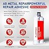 Metal Glue, Heavy Duty 2 Part Epoxy Weld Adhesive, High Strength Waterproof Repair Glue for Metal, Plastic, Ceramic, Fiberglass, Glass, Wood, Automotive, Plumbing, Construction Projects(1.76oz)