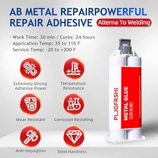 Metal Glue, Heavy Duty 2 Part Epoxy Weld Adhesive, High Strength Waterproof Repair Glue for Metal, Plastic, Ceramic, Fiberglass, Glass, Wood, Automotive, Plumbing, Construction Projects(1.76oz)